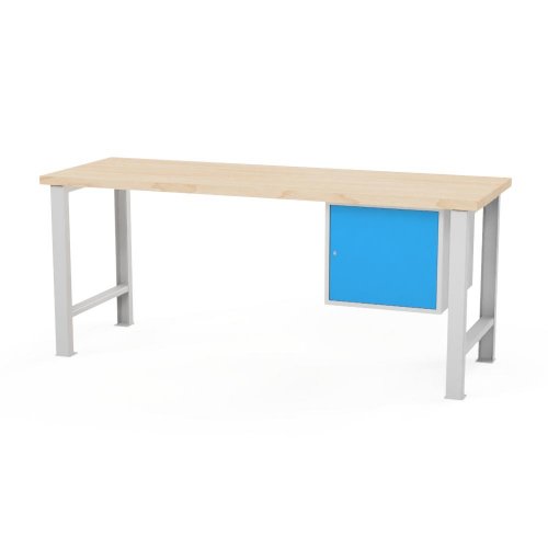 Dielenský stôl AXTOR E102 - so závesnou skrinkou, šedé podnožie (variant 2000 mm)