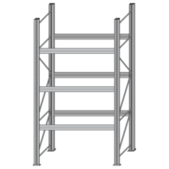 Paletový regál BI-BLOC - šírka 1800 mm, výška 3300 mm, 3 ukladacie úrovne Paletový regál BI-BLOC - šírka 1800 mm, výška 3300 mm, 3 ukladacie úrovne