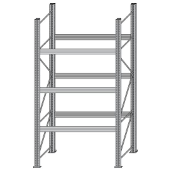 Paletový regál BI-BLOC - šírka 1800 mm, výška 3300 mm, 3 ukladacie úrovne