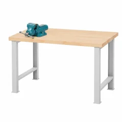 Dílenský stůl se svěrákem YORK | délka 1200 - 2000 mm | AXTOR E101 (šedá)
