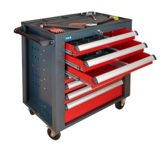 Dílenský vozík na nářadí oboustranný B250, zásuvková strana