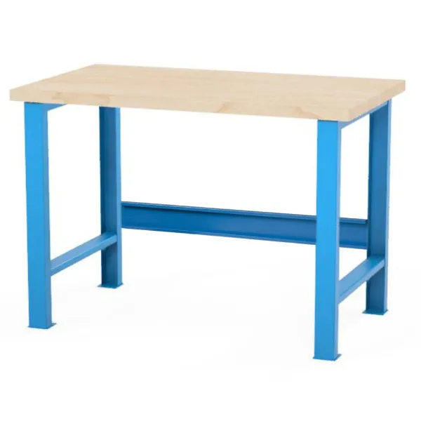 Dílenský stůl AXTOR E101 s výztuhou (vzpěrou), modrá podnož
