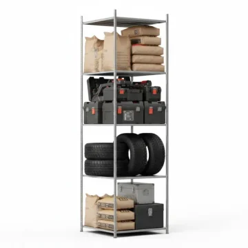 Kovový policový regál do garáže