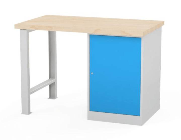 Dielenský stôl AXTOR E103 s veľkým kovovým kontajnerom (sivá)