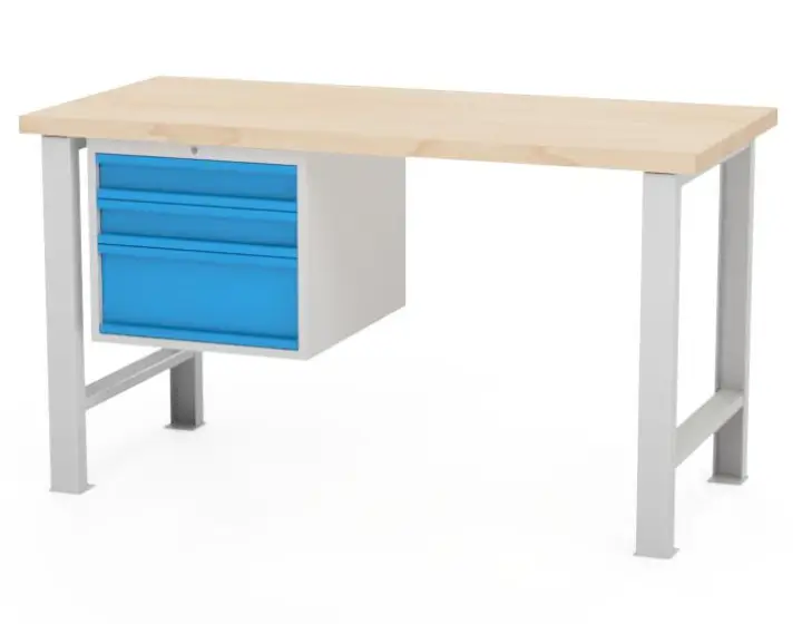 Dílenský stůl AXTOR E104 se závěsným šuplíkovým kontejnerem