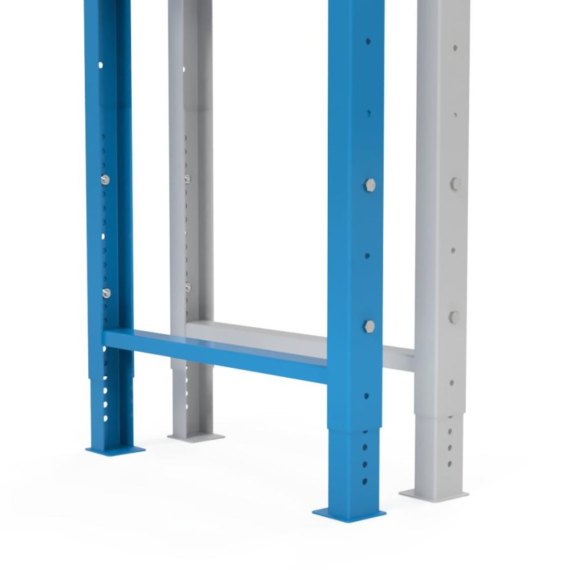 Výškovo nastaviteľná noha k stolu - kovová (1 ks) | 670 x 800 - 1170 mm - Farba: modrá RAL 5015