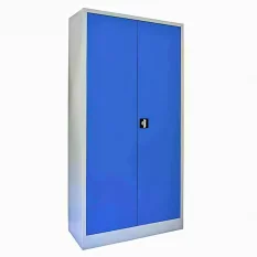 Univerzální kovová skříň s křídlovými dveřmi vhodná do dílny nebo kanceláře (modrá)