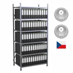 Kovový policový regál VARIMO na šanóny