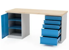 Dílenský stůl AXTOR E106 se dvěma velkými kontejnery