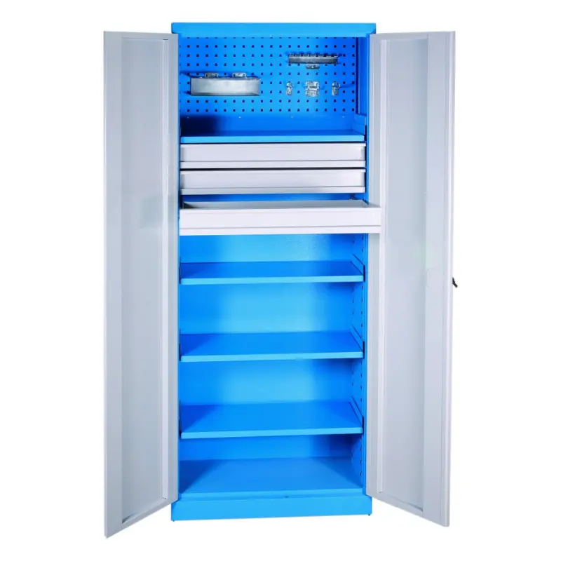 Dielenská kovová skriňa policová so zásuvkami