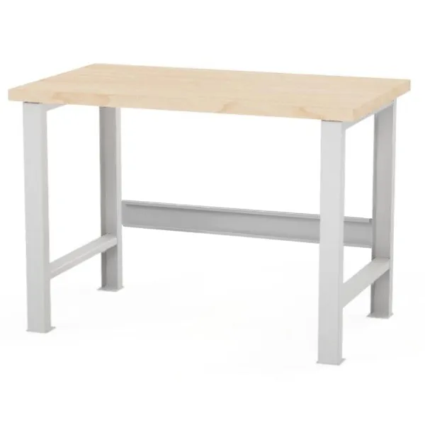 Dílenský stůl AXTOR E101 s výztuhou (vzpěrou) - Délka pracovní desky: 1500 mm, Barva: šedá RAL 7035