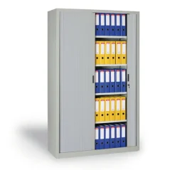 Kovová policová skriňa so žalúziovými dverami do kancelárie i dielne Kovová policová skriňa so žalúziovými dverami do kancelárie i dielne