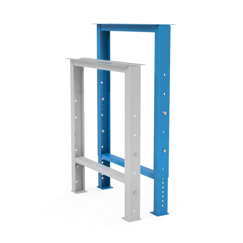 Výškovo nastaviteľná noha k stolu - kovová (1 ks) | 670 x 800 - 1170 mm - Farba: modrá RAL 5015