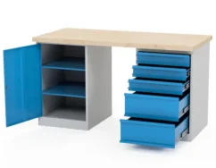 Dílenský stůl AXTOR E106 se dvěma velkými kontejnery