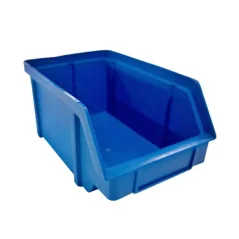 Stohovateľný plastový box skosený (modrý)