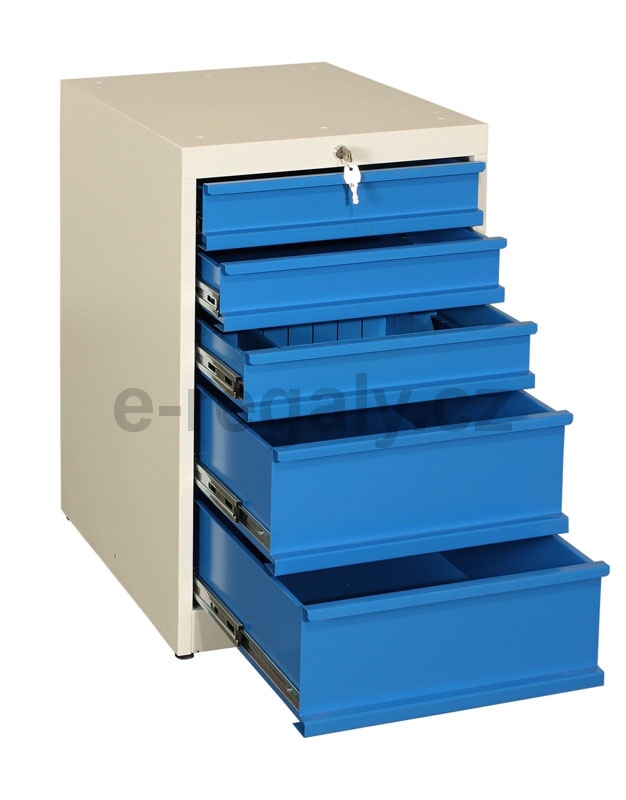 Kovový zásuvkový kontejner pod stůl (5 zásuvek) | 800x510x592 mm