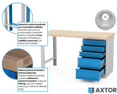 Dielenský stôl AXTOR E105 | dlžka 1200 - 2000 mm