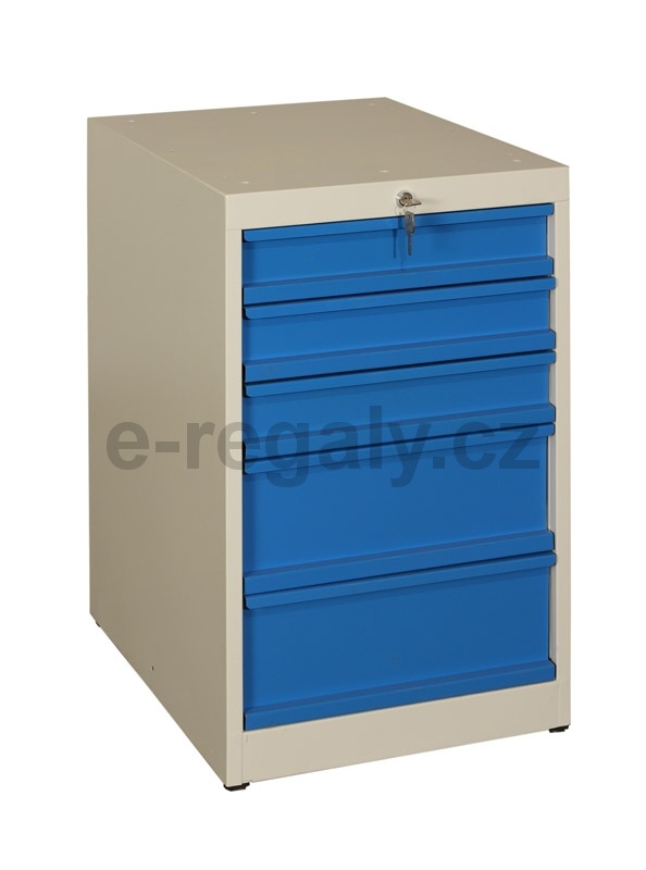 Kovový zásuvkový kontejner pod stůl (5 zásuvek) | 800x510x592 mm