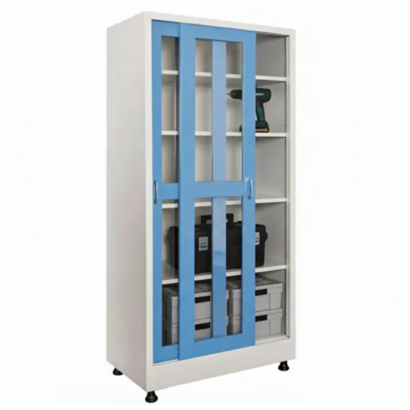 Kovová zváraná skriňa s posuvnými presklenými dverami - do kancelárie aj dielne