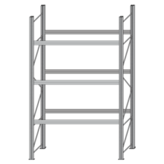 Paletový regál BI-BLOC - šírka 2700 mm, výška 4500 mm, 3 ukladacie úrovne