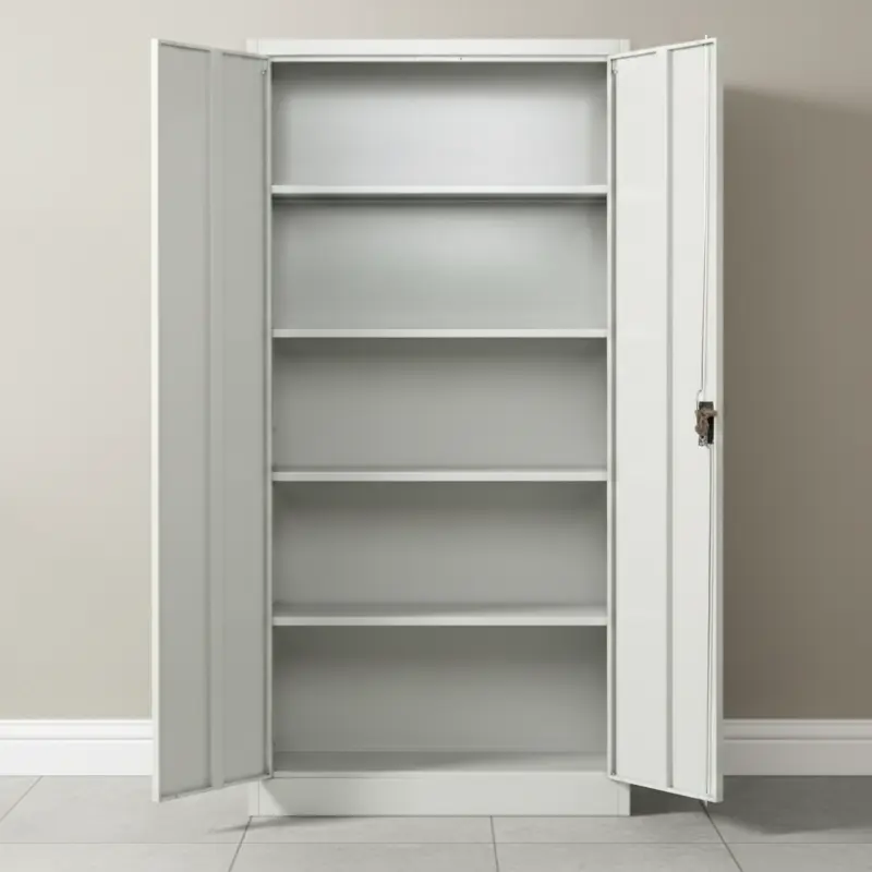 Univerzálna kovová zváraná skriňa - na dokumenty aj náradie (sivá)