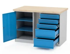 Dílenský stůl AXTOR E106 se dvěma velkými kontejnery