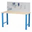Dílenský stůl (ponk) AXTOR E101 s perfopanelem na nářadí (modrý)