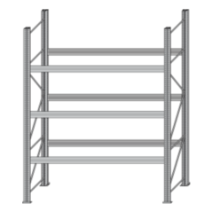 Paletový regál BI-BLOC - šírka 2700 mm, výška 3300 mm, 3 ukladacie úrovne
