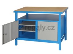 Dílenský stůl svařovaný - GS172 | 850x1200x600 mm | 2x2 police