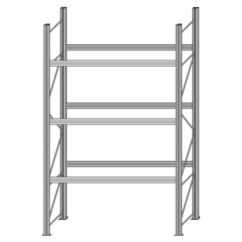 Paletový regál BI-BLOC - šířka 2700 mm, výška 4500 mm, 3 ukládací úrovně