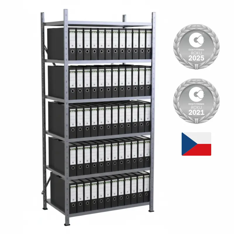 Kovový policový regál VARIMO na šanóny