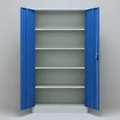 Univerzálna kovová zváraná skriňa policová - na dokumenty aj náradie (modrá) Univerzálna kovová zváraná skriňa policová - na dokumenty aj náradie (modrá)