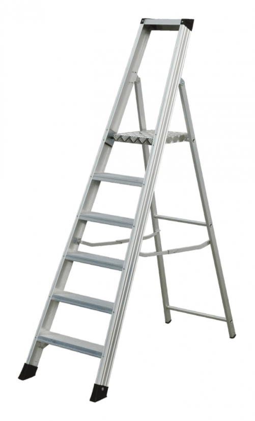 Jednostranné hliníkové schůdky "SHRP" - Počet nášlapů: 6