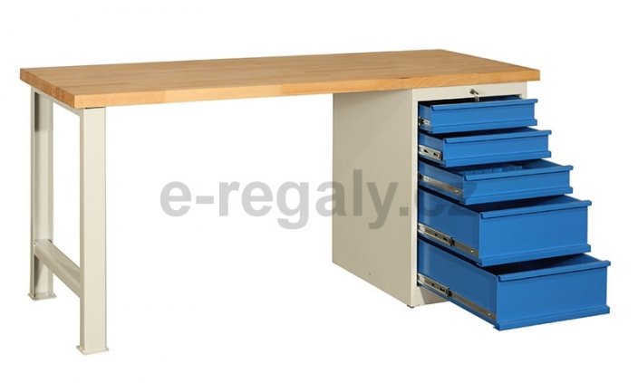 Dielenský stôl AXTOR E105 - s otvoreným zásuvkovým kontajnerom