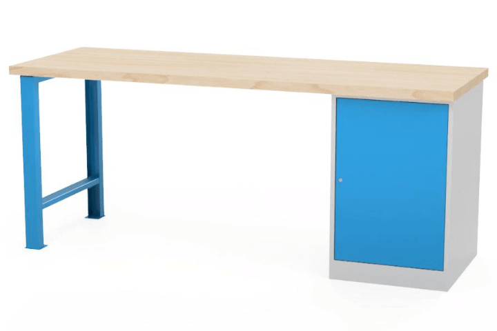 Dielenský stôl AXTOR E103 s veľkým kovovým kontajnerom (modrá)
