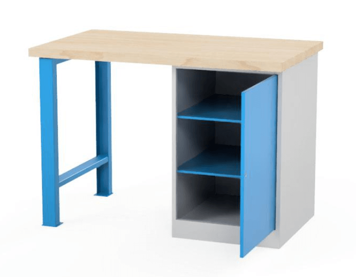 Dielenský stôl AXTOR E103 s veľkým kovovým kontajnerom (modrá)