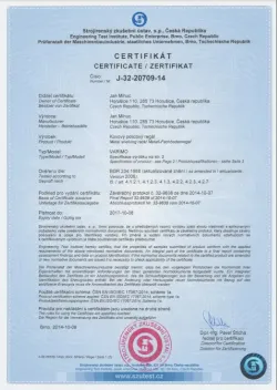Certifikát pre policové regály VARIMO